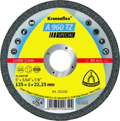 Attēls no Abrazīvais griešanas disks Klingspor A 960 TZ Special; 115x1 mm; 25 gab.