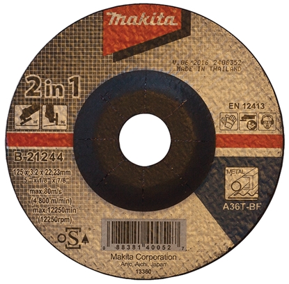 Attēls no Abrazīvais griešanas disks Makita B-21244; 125x3,2 mm metālam