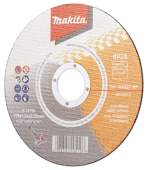 Picture of Abrazīvais griešanas disks Makita D-18764-10; 115x22,23 mm; 10 gab.