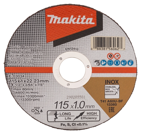 Picture of Abrazīvais griešanas disks Makita E-03034; 115x1,0x22,23 mm