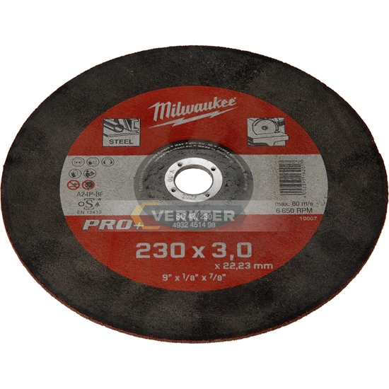 Picture of Abrazīvais griešanas disks Milwaukee PRO+ 4932451498; 230x3 mm; metālam