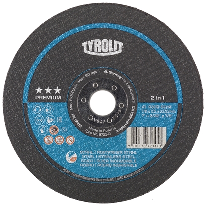 Picture of Abrazīvais griešanas disks Tyrolit A 30 Q BF XA; 230x2,5 mm; 1 gab.