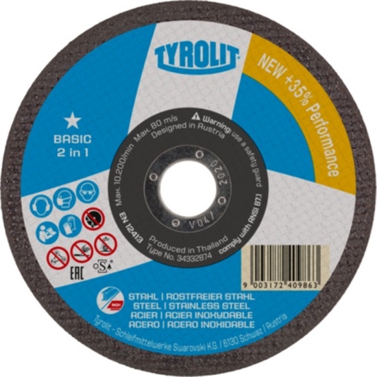 Picture of Abrazīvais griešanas disks Tyrolit Basic 2in1; 230x2,5 mm