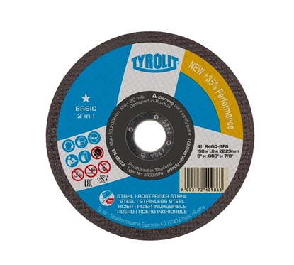 Picture of Abrazīvais griešanas disks Tyrolit T34332874; 150x22,23 mm