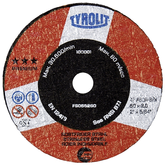 Picture of Abrazīvais griešanas disks Tyrolit; Ø50x1x10 mm; 1 gab.