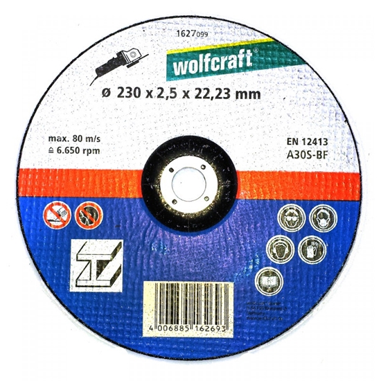 Picture of Abrazīvais griešanas disks Wolfcraft 1627099; 230x2,5 mm metālam
