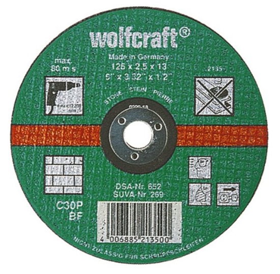 Picture of Abrazīvais griešanas disks Wolfcraft 2135000; 125x1 mm akmenim