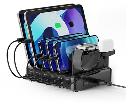 Picture of adowarka sieciowa 130W 6-portowa, 4x USB-C PD, 2x USB-A QC