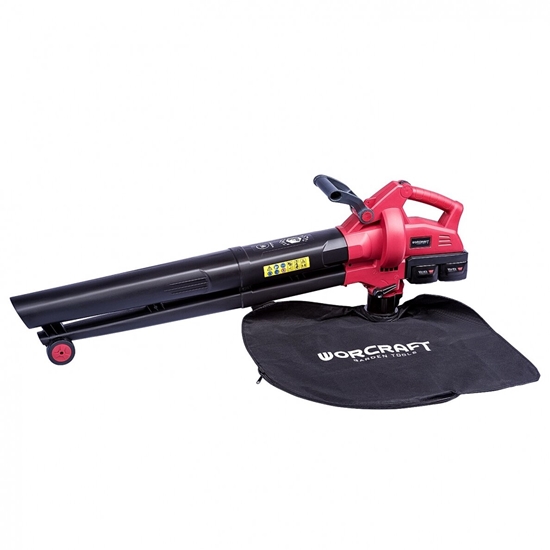 Picture of Akumulatora lapu sūcējs-pūtējs Worcraft CLBVS40LI; 2x20 V; 2x4,0 Ah akum.