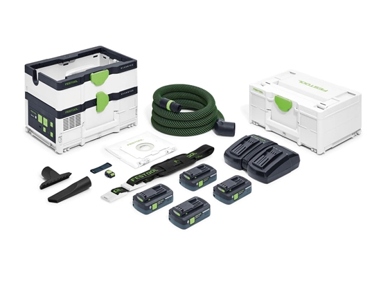 Picture of Akumulatora putekļsūcējs Festool CLEANTEC CTLC SYS HPC 4,0 I-Plus; 18 V; 4x4,0 Ah akum.