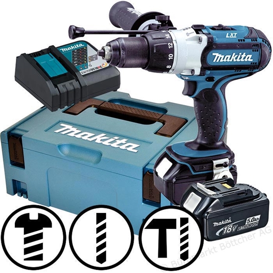 Picture of Akumulatora triecienurbjmašīna-skrūvgriezis Makita DHP451RTJ; 18 V; 2x5,0 Ah akum.