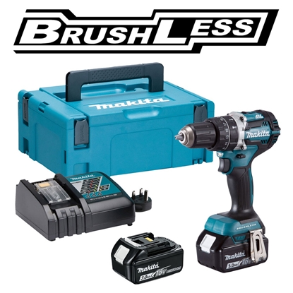 Picture of Akumulatora triecienurbjmašīna-skrūvgriezis Makita DHP484RFJ; 18 V; 2x3,0 Ah akum.