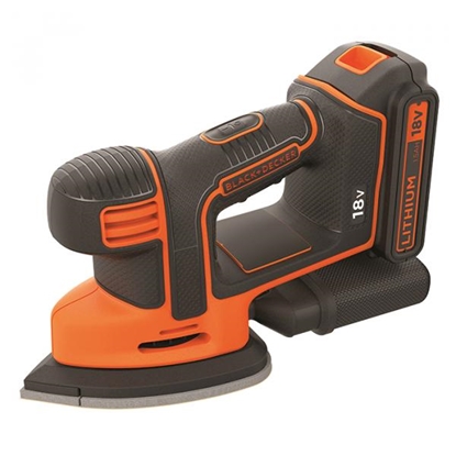 Изображение Akumulatora trīsstūra slīpmašīna Black & Decker BDCDS18-QW; 18 V; 1x1,5 Ah akum.