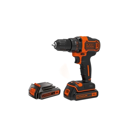 Изображение Akumulatora urbjmašīna-skrūvgriezis Black & Decker BDCDD186B-QW; 18 V; 2x1,5 Ah akum.
