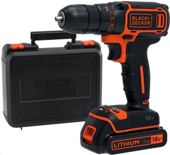 Picture of Akumulatora urbjmašīna-skrūvgriezis Black&Decker BDCDD186K-QW; 18 V; 1x1,5 Ah akum.