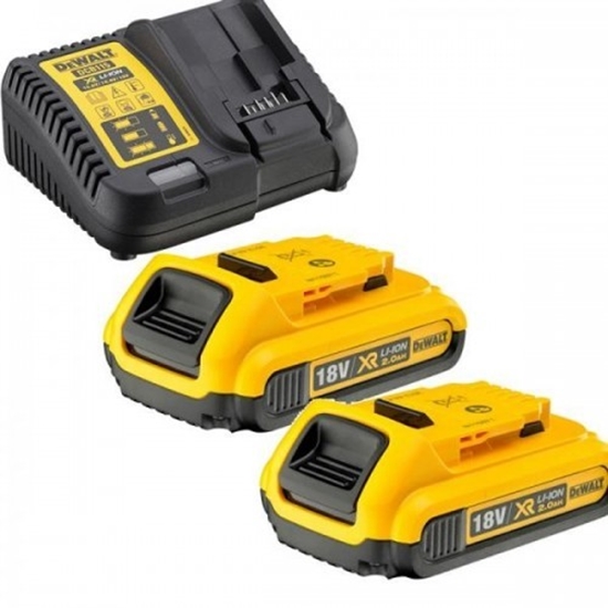 Picture of Akumulators DeWALT DCB183; 18 V; 2,0 Ah; 2 gab. + lādētājs DCB115