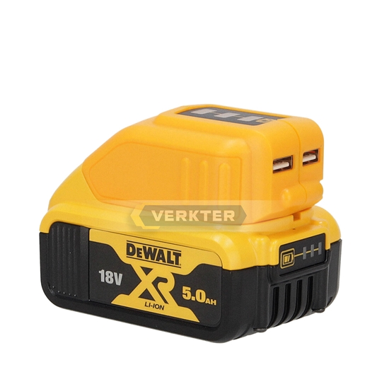 Picture of Akumulatoru adapteris Ahlio saderīgs ar DeWalt 12-18V -> USB (x2) Tālruņa akumulatoru uzlādēšanai
