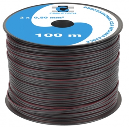 Изображение Akustiskais kabelis 2x0.5 mm²| Melns | CCA (Vara pārklājuma alumīnijs) | Spolē 100m | Cena par 1m