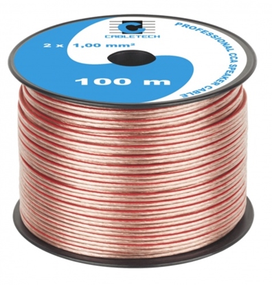 Picture of Akustiskais kabelis 2x1.00 mm²| CCA (Vara pārklājuma alumīnijs) | Spolē 100m | Cena par 1m