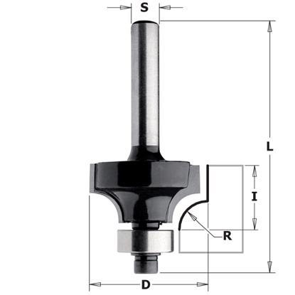Изображение Apaļošanas frēze CMT Contractor K938-167; R=2; S=8; D=16,7 mm; ar lodīšgultni