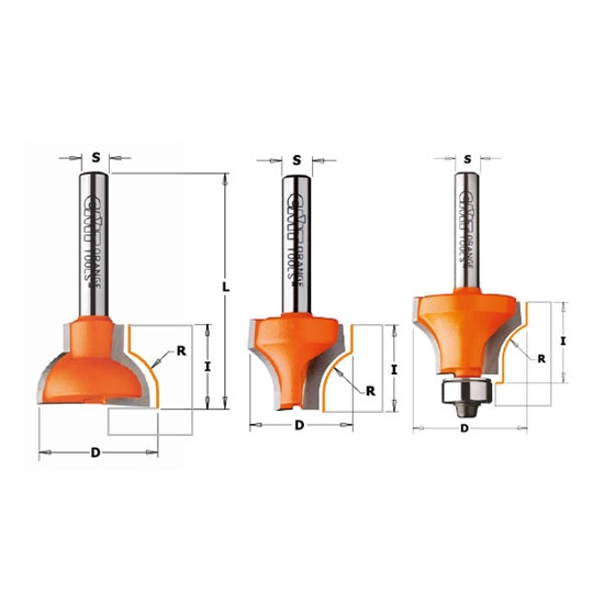 Изображение Apaļošanas frēze CMT; S=8 mm; D=22 mm; R=10 mm