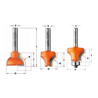 Изображение Apaļošanas frēze CMT; S=8 mm; D=28 mm; R=10 mm; ar lodīšgultni