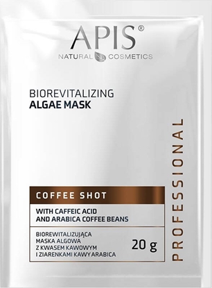 Picture of Apis Coffee Shot biorewitalizujca maska algowa z kwasem kawowym i ziarenkami kawy arabica 20g