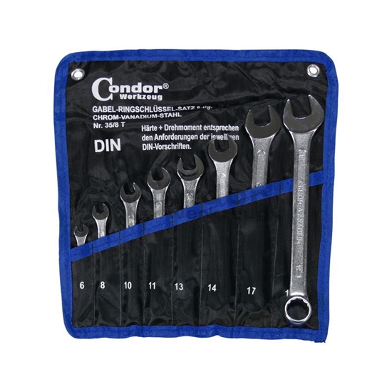 Изображение Atslēgu komplekts Condor Werkzeug C0035/8T; 6-19 mm; 8 gab.