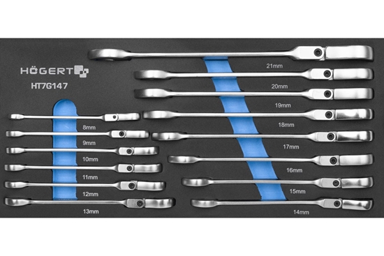 Изображение Atslēgu komplekts Hogert HT7G147; 8-21 mm; 14 gab.