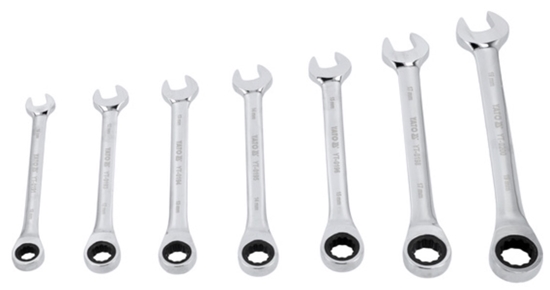 Изображение Atslēgu komplekts Yato YT-0208; 10-19 mm; 7 gab.