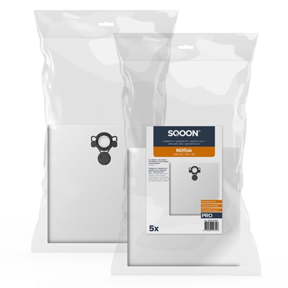 Picture of Auduma putekļu maisiņš SQOON 42279-5PRO; Nilfisk Attix 30/40/50 series PRO; 5 gab.