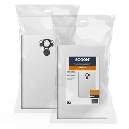 Picture of Auduma putekļu maisiņš SQOON 42280-5PRO; Nilfisk Attix 33/44 - VHS 40/42 PRO; 5 gab.