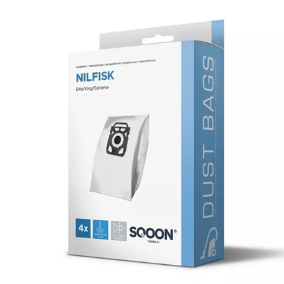 Picture of Auduma putekļu maisiņš SQOON 52096-4; Nilfisk King/Extreme 3-D; 4 gab.