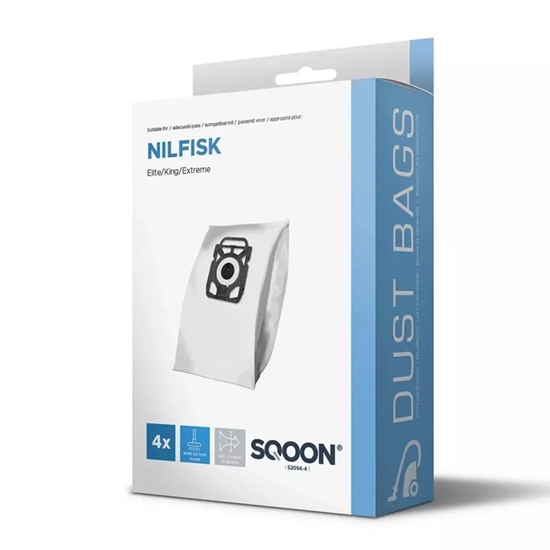 Picture of Auduma putekļu maisiņš SQOON 52096-4; Nilfisk King/Extreme 3-D; 4 gab.