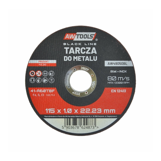 Picture of AWTools AW TARCZA DO METALU  115*1,0mm BLACK LINE