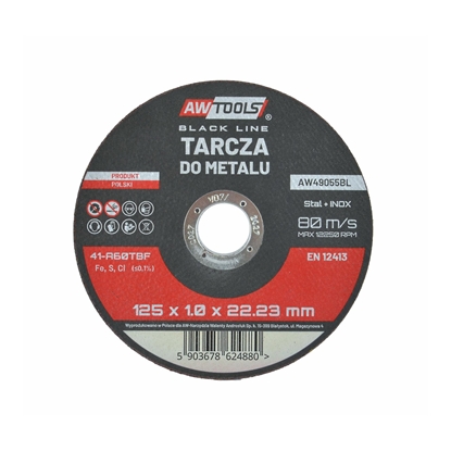 Attēls no AWTools AW TARCZA DO METALU 125*1,6mm BLACK LINE