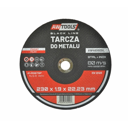 Attēls no AWTools AW TARCZA DO METALU 230*1,9mm BLACK LINE