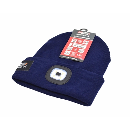 Attēls no AWTools AWTOOLS CZAPKA Z LAMPK LED 120lm GRANATOWA