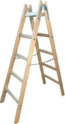 Изображение AWTools AWTOOLS DRABINA DREWNIANA 2x 5 STOPNI 150KG