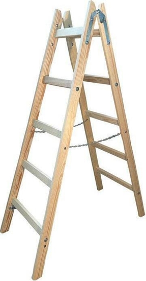 Изображение AWTools AWTOOLS DRABINA DREWNIANA 2x 5 STOPNI 150KG