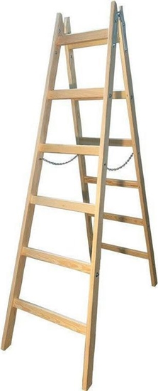 Изображение AWTools AWTOOLS DRABINA DREWNIANA 2x 6 STOPNI 150KG