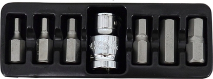 Изображение AWTools AWTOOLS KOCÓWKI IMBUSOWE 7elem. 4-12m m + ADAPTER BL AW35112BL