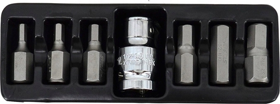 Изображение AWTools AWTOOLS KOCÓWKI IMBUSOWE 7elem. 4-12m m + ADAPTER BL AW35112BL