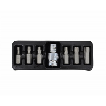 Attēls no AWTools AWTOOLS KOCÓWKI TORX 7elem. T25 - T55 + ADAPTER, Z OTWOREM BL AW35116BL