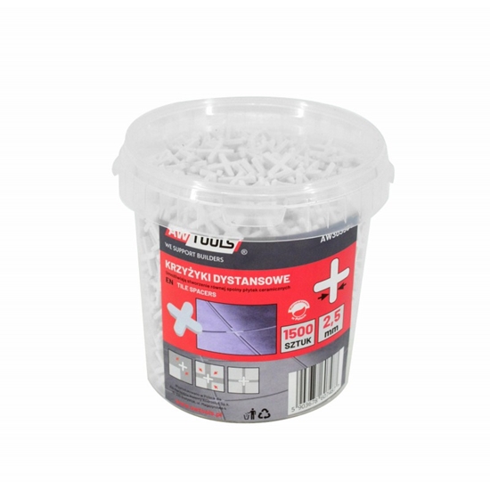 Picture of AWTools AWTOOLS KRZYYKI DYSTANSOWE 3,0mm / 1500szt. WIADERKO AW303555