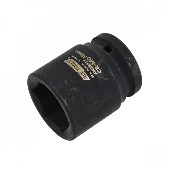 Picture of AWTools AWTOOLS NASADKA UDAROWA SZECIOKTNA 3/4"  KRÓTKA 32mm BLACK LINE