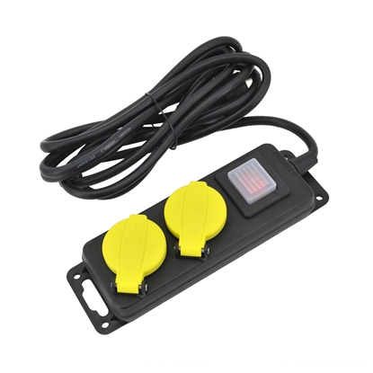 Picture of AWTools AWTOOLS PRZEDUACZ WARSZTATOWY CZARNY 2 GNIAZDA 5,0m Z UZIEMIENIEM, WYCZNIK