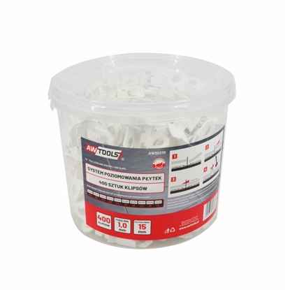 Picture of AWTools AWTOOLS SYSTEM POZIOMOWANIA PYTEK STANDARD 1,0mm - 7mm-15mm - KLIPS 400szt. AW30370