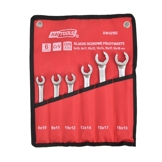 Изображение AWTools AWTOOLS ZESTAW KLUCZY PASKICH PÓOTWARTYCH KPL.6szt.