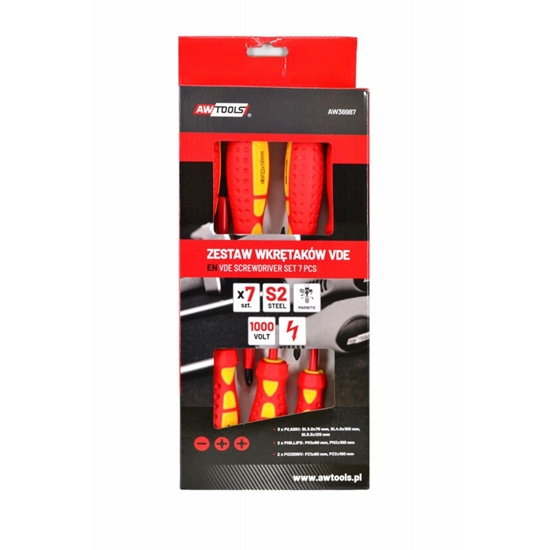 Изображение AWTools AWTOOLS ZESTAW WKRTAKÓW IZOLOWANYCH VDE S2 / 7szt.